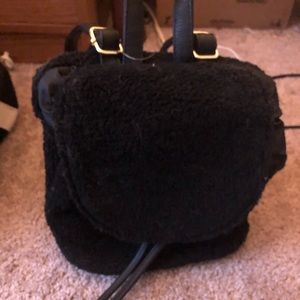 Forever21 cuzzy black backpack NEW